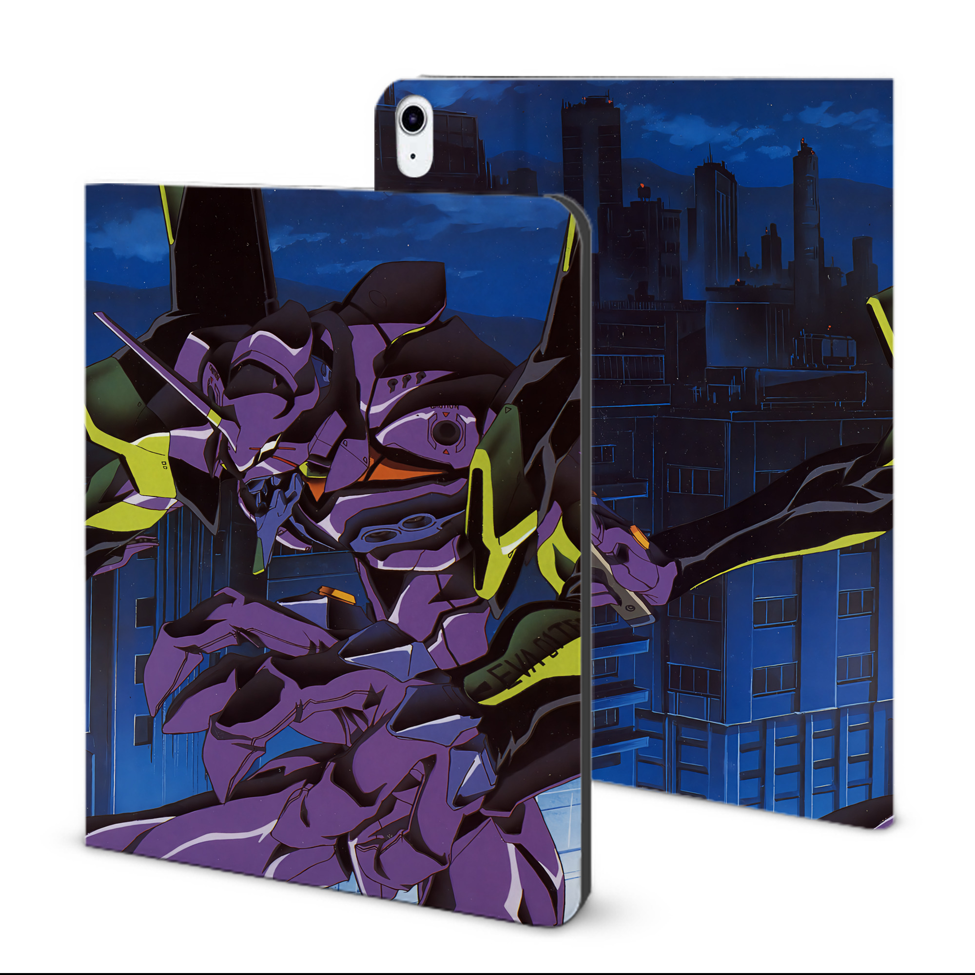 （画像用） EVA 新世紀エヴァンゲリオン IPad ケース ブック型 PUレザー TPU 耐衝撃 軽量 薄型 ペン収納なし 全面保護 IPad 各モデル対応